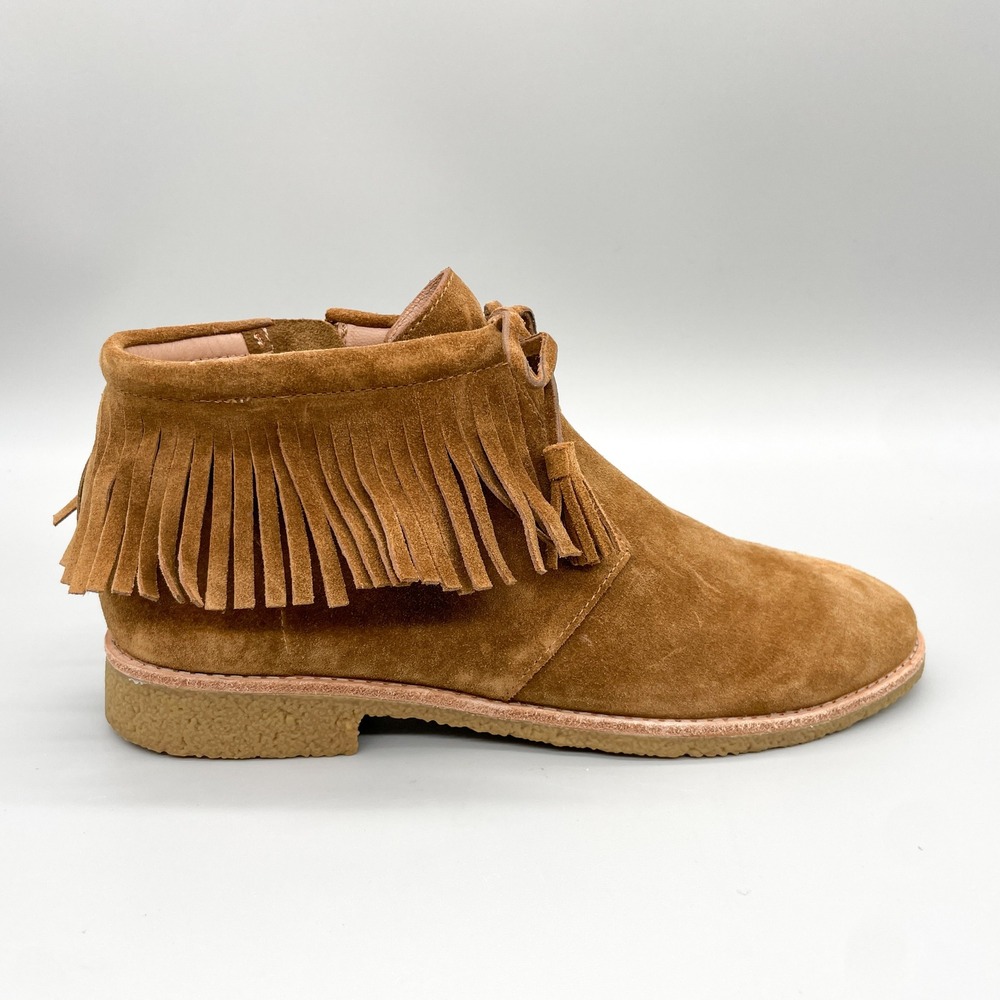 Kate Spade Womens 9.5 M Bisty Fringe Tassel Boots Brown Suede Boho Festival Chic